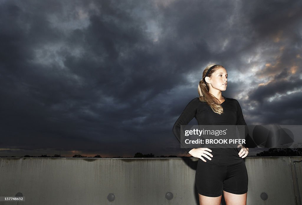 Young woman athlete standing