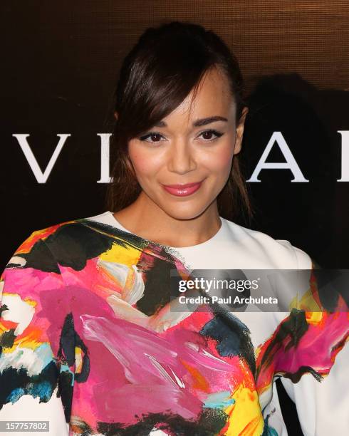 Actress Ashley Madekwe attends the Rodeo Drive Walk of Style honoring BVLGARI on December 5, 2012 in Beverly Hills, California.