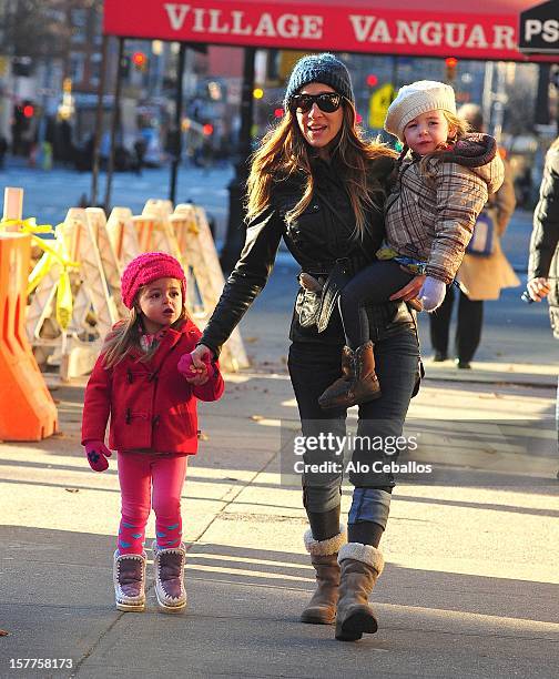 Sarah Jessica Parker, Tabitha Hodge Broderick and Marion Loretta Elwell Broderick are seen in the West Village at Streets of Manhattan on December 6,...