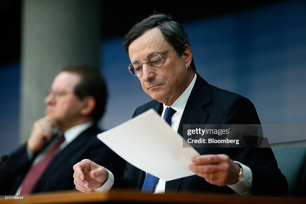 ECB President Mario Draghi Presents Rate Announcement