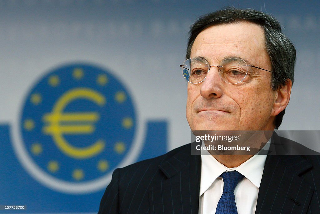 ECB President Mario Draghi Presents Rate Announcement