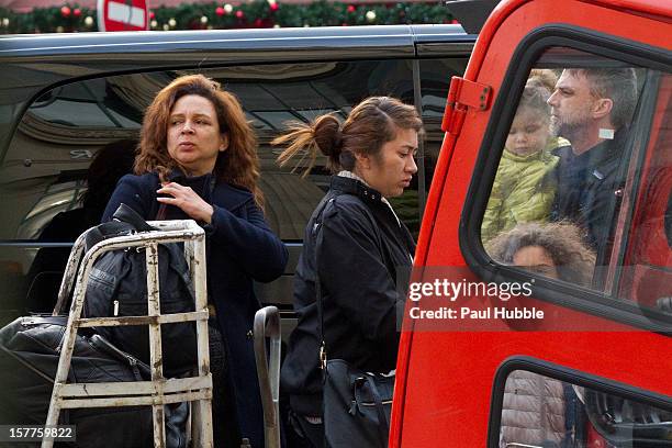 Actress Maya Rudolph and director Paul Thomas Anderson are sighted arriving at the 'Gare du Nord' train station on December 6, 2012 in Paris, France.