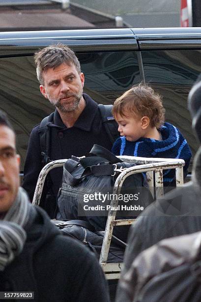 Director Paul Thomas Anderson is sighted arriving at the 'Gare du Nord' train station on December 6, 2012 in Paris, France.