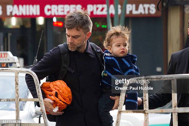 Director Paul Thomas Anderson is sighted arriving at the 'Gare du Nord' train station on December 6, 2012 in Paris, France.