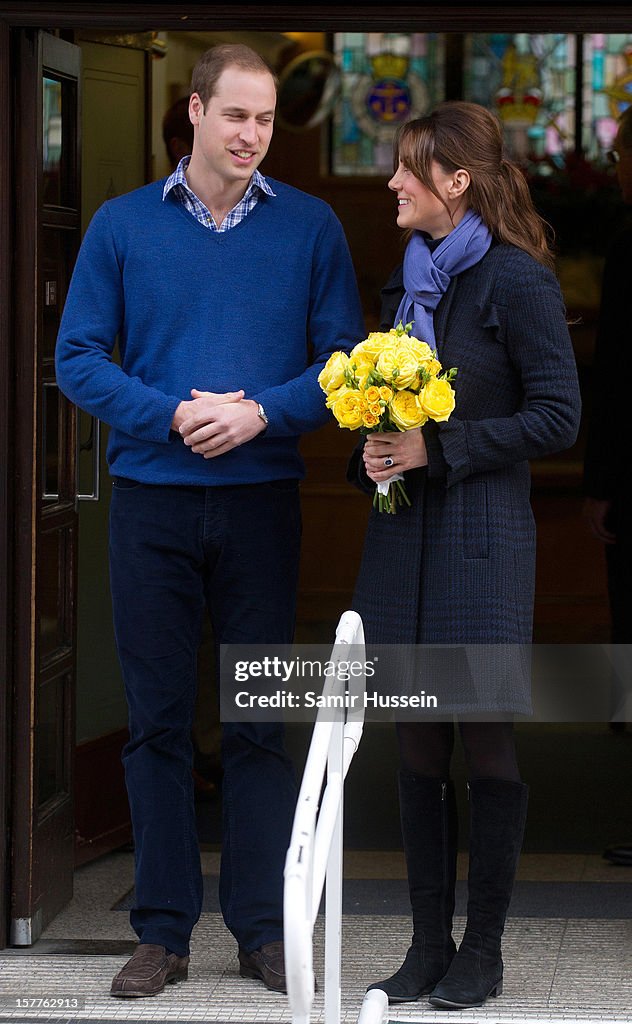 Duchess Of Cambridge Leaves The King Edwards VII Hospital