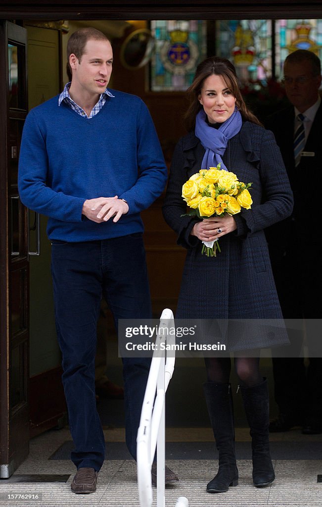 Duchess Of Cambridge Leaves The King Edwards VII Hospital