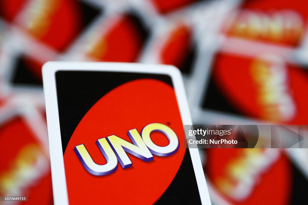 UNO game cards are seen in this illustration photo taken in Poland on ...