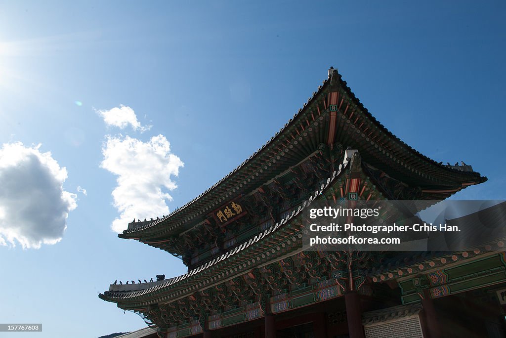 Korea Royal Palace Gate and Roof