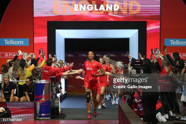 Team England during the Netball World Cup 2023, Semi Final 1 match between England and New Zealand at Cape Town International Convention Centre,...