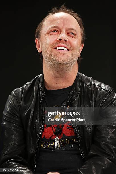 Metallica drummer Lars Ulrich speaks at a Spotify event on December 6, 2012 in New York City. Metallica recently announced that their music will now...