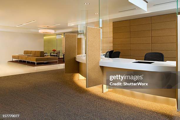 waiting area inside a luxurious building - office carpet stockfoto's en -beelden