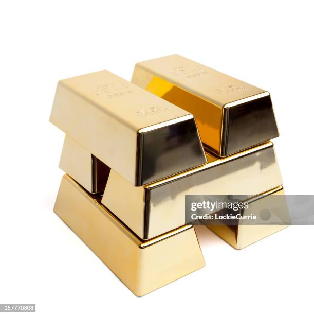 ingots - gold bars stock pictures, royalty-free photos & images