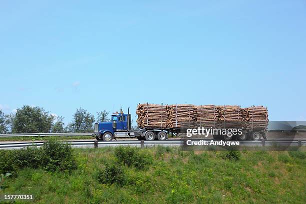 semi-truck - forstwirtschaft stock-fotos und bilder