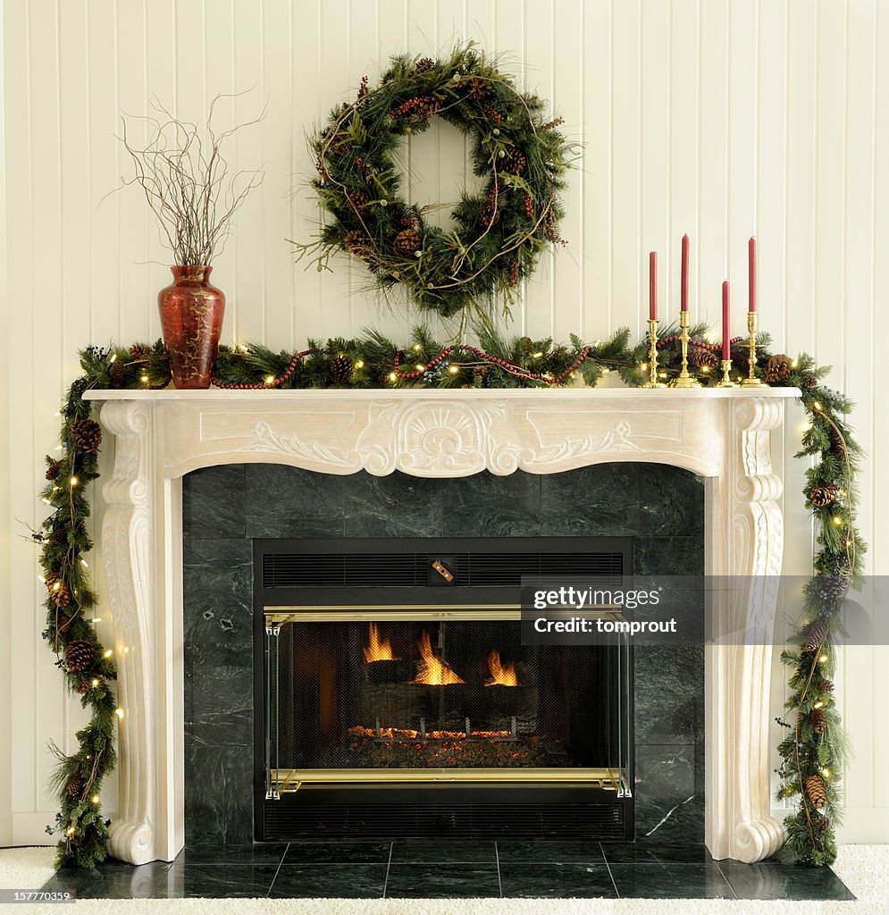 Traditionelles Weihnachten Kamin