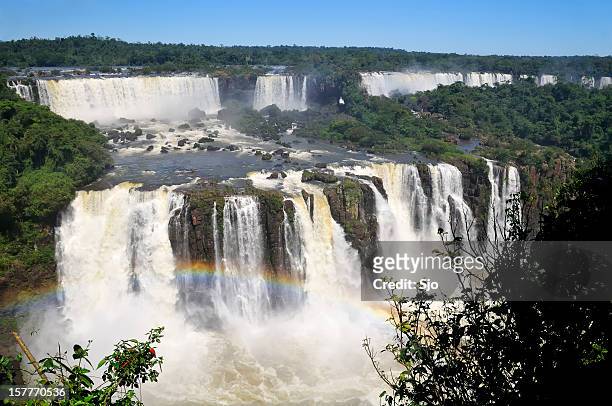 iguazu falls rainbow - foz do iguacu stock pictures, royalty-free photos & images