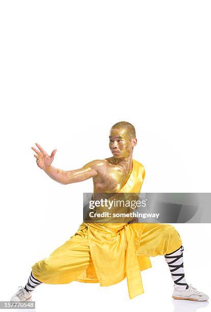 shaolin guerrier monk - kung fu photos et images de collection