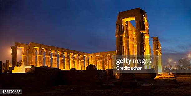 luxor temple and blue hours - egypt temple stock pictures, royalty-free photos & images