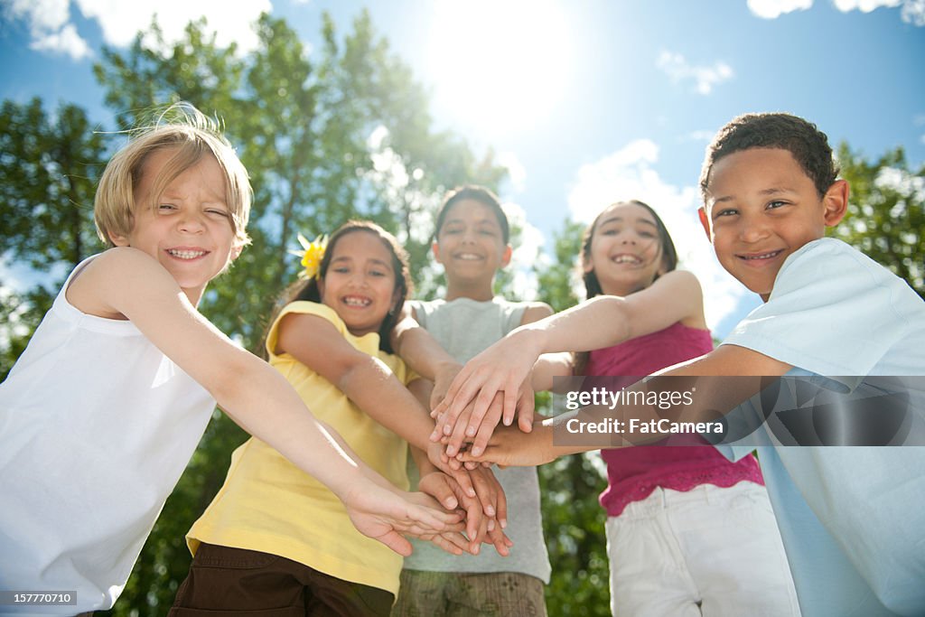 Elementary kids outside