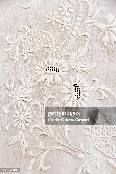 embroidery - vintage lace stock pictures, royalty-free photos & images