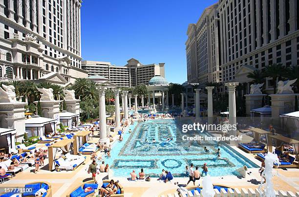 las vegas pool party - caesars palace las vegas stock pictures, royalty-free photos & images