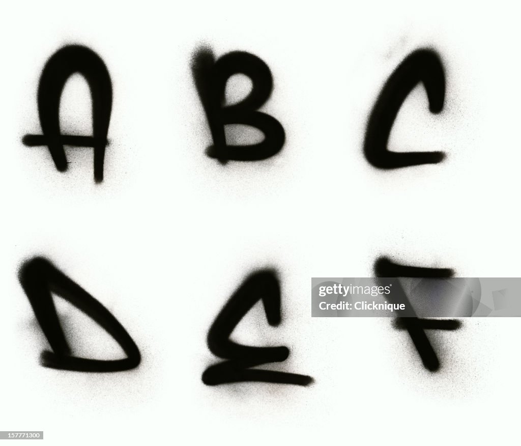 Graffiti alphabet A - F