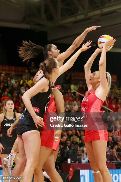 Helen Housby of England in action during the Netball World Cup 2023, Semi Final 1 match between England and New Zealand at Cape Town International...