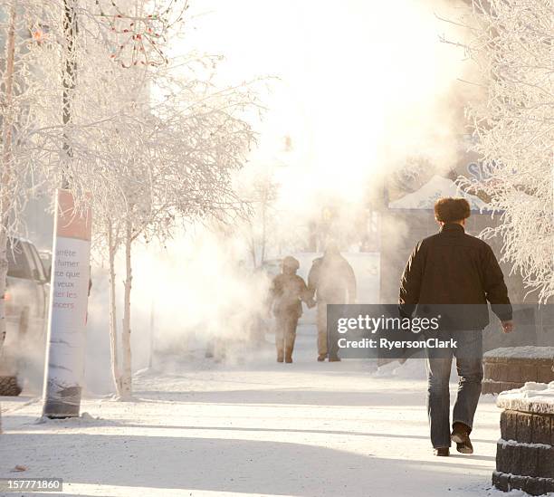 yellowknife winter. - yellowknife stock pictures, royalty-free photos & images