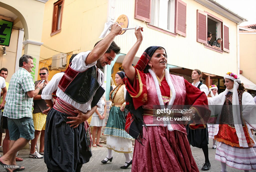 Lefkas International Folklore Festival, parade, local group