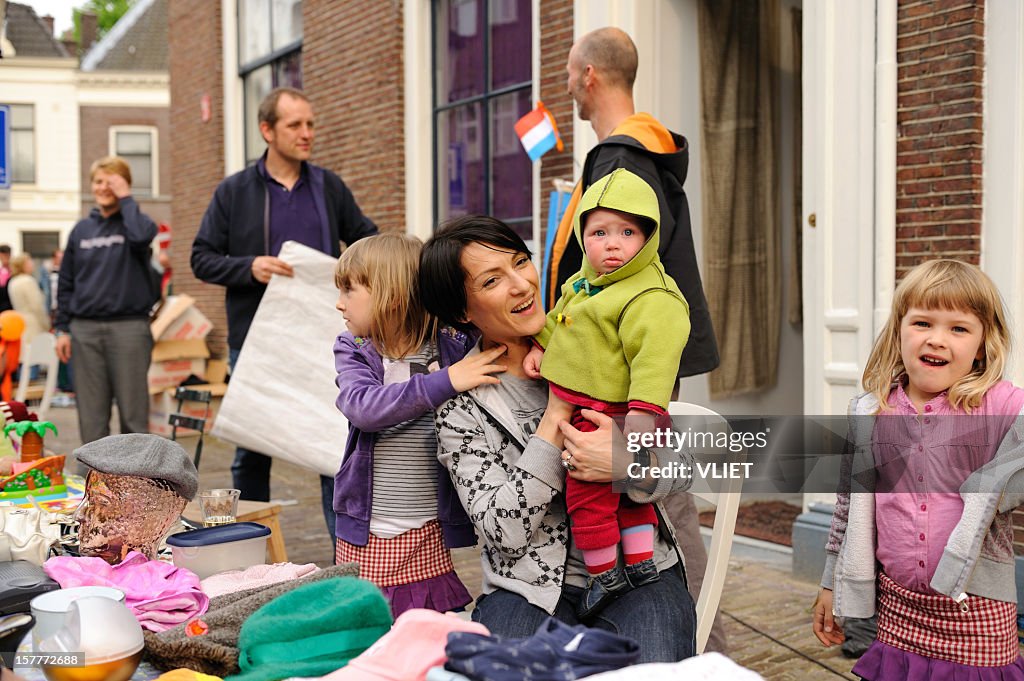 Freemarket during Queen's day in Utrecht,  the Netherlands