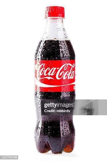coca-cola plastic bottle isolated on white background - diet coke stock pictures, royalty-free photos & images