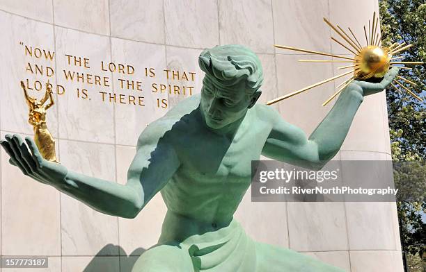 spirit of detroit - spirit of detroit stock pictures, royalty-free photos & images