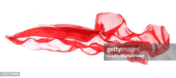 volant en soie rouge - mousseline de soie photos et images de collection