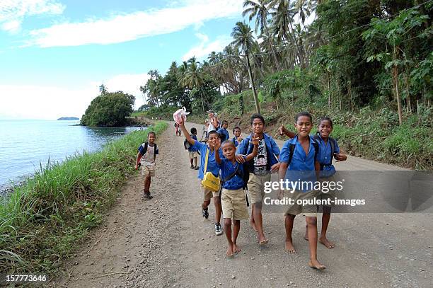 fiji school boys - pacific islands stock pictures, royalty-free photos & images