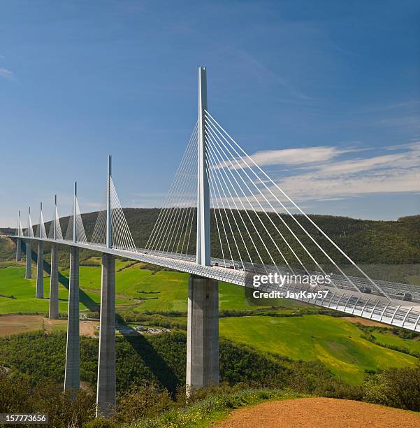 millau bridge - millau viaduct stock pictures, royalty-free photos & images