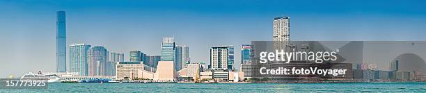 china kowloon waterfront panorama hong kong harbour - tsim sha tsui stock pictures, royalty-free photos & images