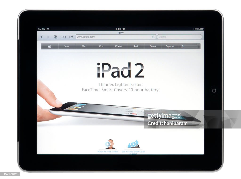 Apple iPad with clipping path.