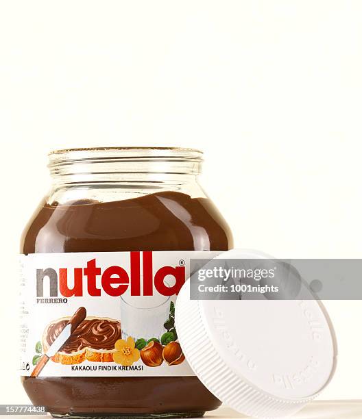 jar of nutella - nutella stock pictures, royalty-free photos & images