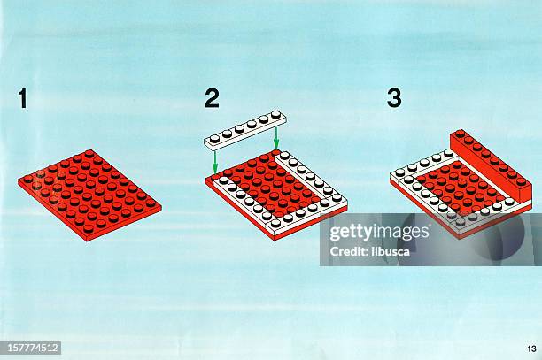 lego toy instruction manual book. - lego box stock pictures, royalty-free photos & images