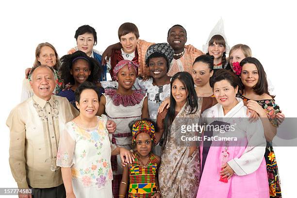 ethnischen kleidung - different cultures stock-fotos und bilder