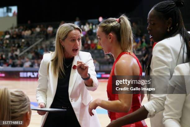 England Head Coach Jess Thirlby during the Netball World Cup 2023, Semi Final 1 match between England and New Zealand at Cape Town International...