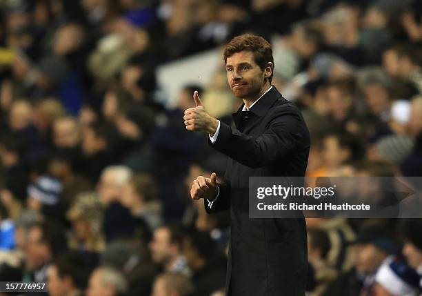 Head Coach Andre Villa Boas of Tottenham Hotspur gives the thumbs up during the UEFA Europa League Group J match between Tottenham Hotspur and...