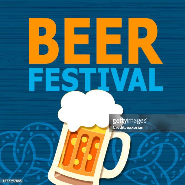 ilustraciones, imágenes clip art, dibujos animados e iconos de stock de invitación a la fiesta del festival de la cerveza moderna - artisanal food and drink