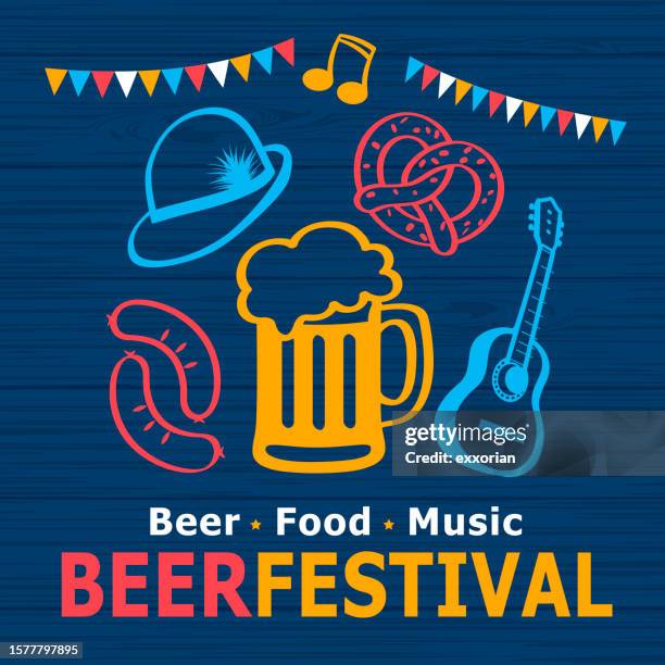 modern beer festival party invitation - beer festival stock illustrations