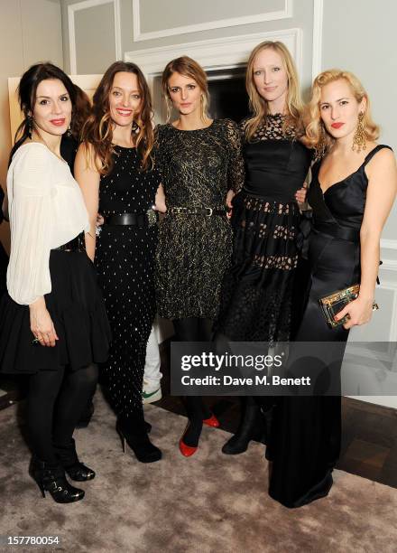 Lara Bohinc, Alice Temperley, Jacquetta Wheeler, Jade Parfitt and Charlotte Dellal attend the launch of Temperley London's Mayfair flagship store on...