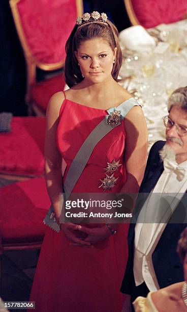Crown Princess Victoria Of Sweden Attends Queen Margrethe Ii Of Denmark'S 60Th Birthday Celebrations In Copenhagen.Gala At Christiansborg Palace.