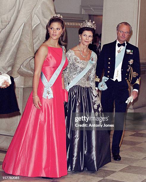 King Carl Gustaf, Queen Silvia & Crown Princess Victoria Of Sweden Attend Queen Margrethe Ii Of Denmark'S 60Th Birthday Celebrations In...