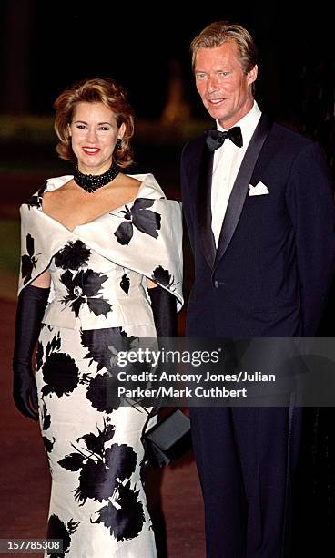 Grand Duke Henri & Grand Duchess Maria Theresa Attend The Gala Dinner At The Ceno Palacio On The Eve Of The Wedding Of Infanta Cristina Of Spain And...