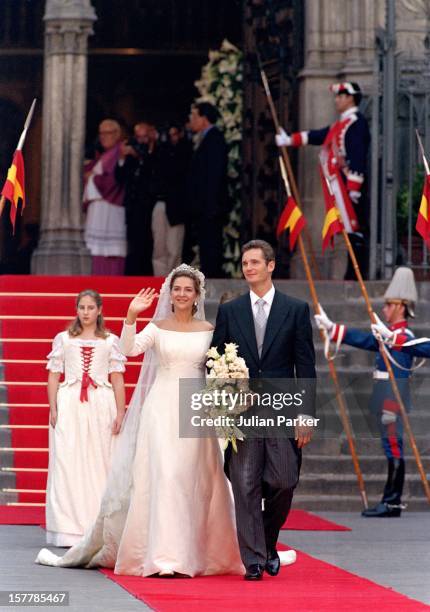 The Wedding Of Infanta Cristina Of Spain And Inaki Urdangarin At Barcelona Cathedral.