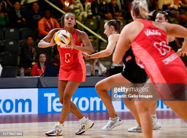 Imogen Allison of England during the Netball World Cup 2023, Semi Final 1 match between England and New Zealand at Cape Town International Convention...