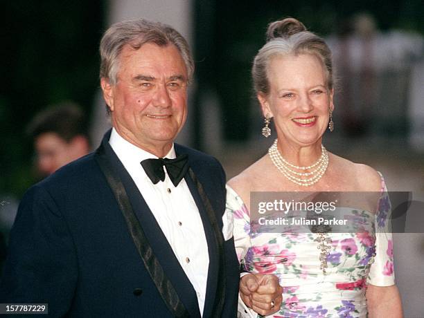 Queen Margrethe Ii & Prince Henrik Of Denmark Attend A Gala At Bridgewater House Prior To The Wedding Of Princess Alexia Of Greece And Carlos Morales...